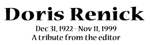 Doris Renick: A Tribute from the Editor