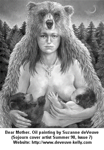 Bear Mother. Oil painting by Suzanne deVeuve (Sojourn Cover artist, Summer 98, Issue 7) Website: http://www.deveuve-kelly.com