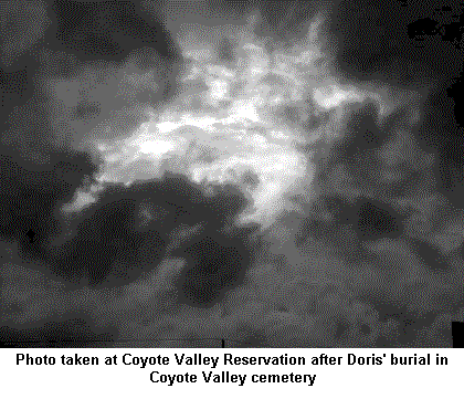 Photo taken at Coyote Valley Reservation after Doris' burial in Coyote Valley cemetery