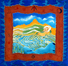 Spirit 36x36 painting on silk. Photo by Tom Liden