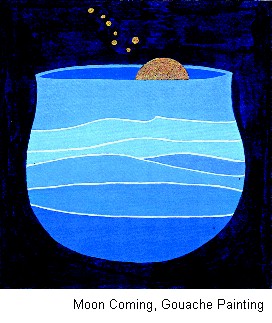 Moon Coming, Gouache Painting