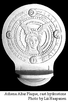 Athena Altar Plaque, cast hydrostone. Photo by Liz Haapanen